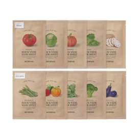 skin food [10+10 sheets] Choose 2 of 10 sous vide masks / Choose according to skin concern Eggplant Lotus root / [10+10매] 수비드 마스크 10종 택 2 /피부고민별 골라쓰기 가지 연근