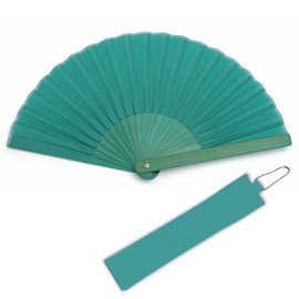 Nishikawa Shoroku Shoten Fan, For Summer, Includes Fan Bag, Mini Fan, For Women, Gift, Gift, Fashion Fan, Crafts, emerald
