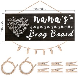 Yunfan Mothers Day Gifts for Nana Nana's Brag Board from Granddaughter Grandson Grandkids Picture Frame Photo Holder Nana Birthday Christmas