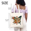 Christian Canvas Tote Bags for Women Flower Butterfly Faith Cross