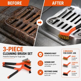 Hard Bristle Cleaning Brush for Rust & Detail Scrubbing – Portable 7-Inch Tool for Metal, Grout & DIY