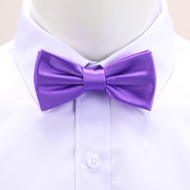 fortunatever Boys Solid Pre-tied Bow Ties,Lavender Purple Adjustable Tuxedo Bowtie For Boy With Multiple Colors (11''-18'')