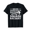 Squash Giocatore Vecchio Uomo Con Squash Racchetta Squash Maglietta