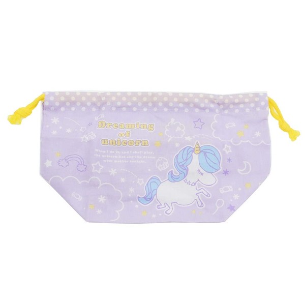 Unicorn Lunch Drawstring Bag with Gusseted Bento Kinkaku / 2019