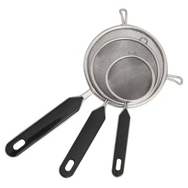 CENPEK Set of 3pcs Food Strainer Set - Premium Fine Stainless Steel Fine Mesh Set of Strainers, Colanders and Sifters Crafted for Quinoa and More with Comfortable Non Slip Handles