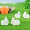 Resin Decoration Resin Luminous Figurine Mini Luminous Rabbit Mini Resin