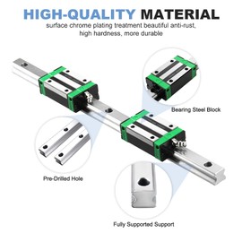CNCMANS Linear Guide Rail kit, 2PCS HGR20 400mm Linear Rail with 4PCS Sliding Block + 1PCS SFU1605 400mm Ball Screw with BF12/BK12 End Support, Coupling and Nut Housing for DIY CNC Routers Lathes
