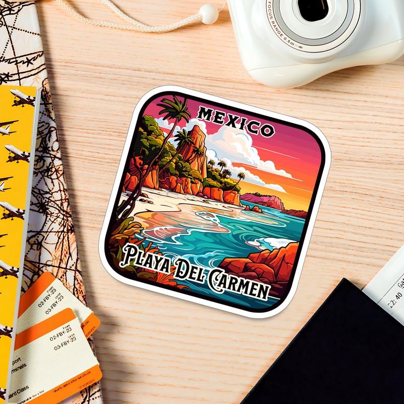 Playa del Carmen Mexico Magnet 4 inch 2 Pack Vinyl