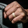ThunderFit Silicone Wedding Rings for Men, Breathable Printed Design Rubber