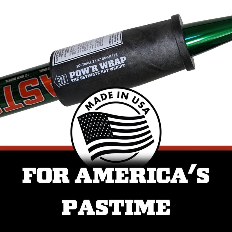 Pow’r Wrap Bat Weight for Softball, 24-Ounce Black Polycarbonate Softball