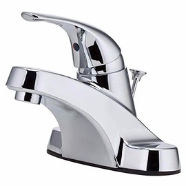 Pfister LG1428000 Pfirst Series Single Control 4 Inch Centerset Bathroom Faucet in Polished Chrome, Water-Efficient Model