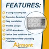 3-Gang Masonry Electrical Box, Metal Electrical Box, 2-1/2" Depth, 15