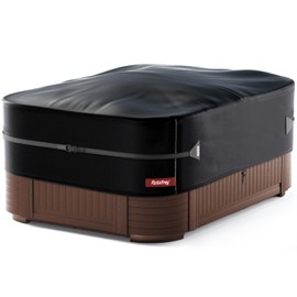 Rosefray 85"x 85" Waterproof Square Hot Tub Cover - 420D Heavy Duty Outdoor SPA Covers Windproof Black