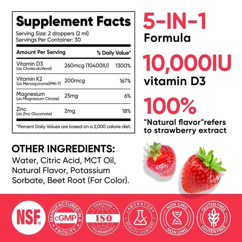 Venture Pal 5-in-1 Vitamin D3 10000 IU & K2 as