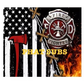 Unbranded 20oz Sublimation Tumbler Wrap Firefighter Axe Ready To Press Heat Transfer