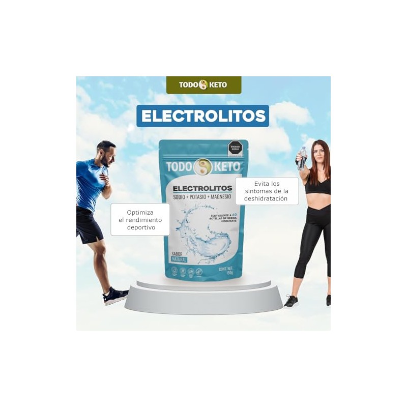 Electrolitos Polvo Natural Sin Azúcar 150g Sodio Potasio Magnesio 60
