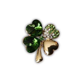 Eillwin Green Four-leaf clover Cute Brooch Pin for Love & Luck & Protection