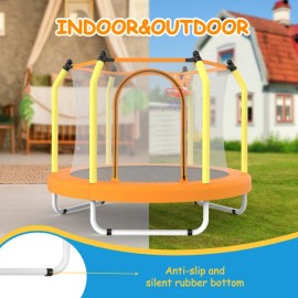 eboutdoors 55'' Trampoline for Kids In/Outdoor Toddler Trampoline Safety w/ Basketball Hoop