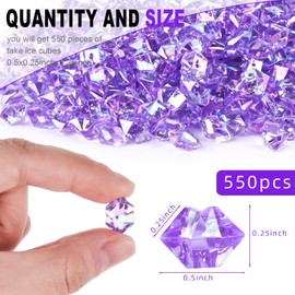 DomeStar purple fake ice cubes purple fake crystals purple vase fillers