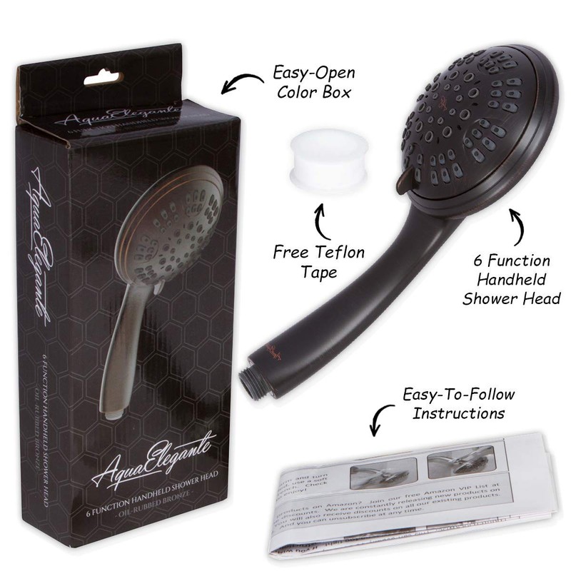 6 Function Luxury Handheld Shower Head - Adjustable High Pressure