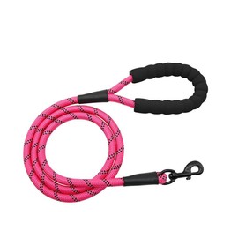 Kbeltah Dog Lead with Soft Padded and Anti Slip Comfortable Rope Handle, 1.5M Strong Dog Leads, Highly Reflective Dog Leash for Puppy, Medium and Large Dogs pink