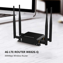 Zbtlink 4G LTE Router, 300Mbps WE826-Q, 4G Modem, 4G Box, 5 Ethernet Ports, 4 Removable Antennas, USB and TF Slot, Compatible with Any Operator
