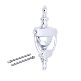 Infinity Decor 6" or 8" Polished Chrome Victorian Urn Style Traditional Solid Brass UPVC Wooden Front Door Knocker - for Interior & Exterior Doors (8" inches (200mm))