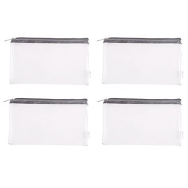 Augbunny Zipper Clear Vinyl Security Bank Deposit Utility Tool Bag Check Wallet Money Organizer pouch 4-pack