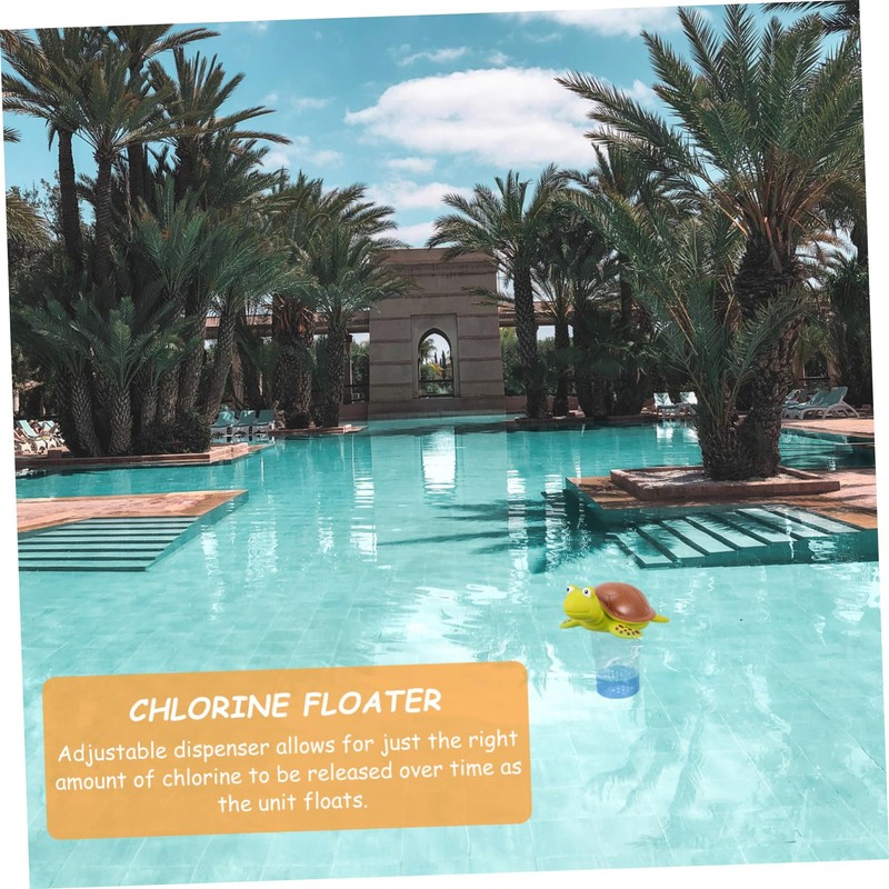 CAXUSD 1pc Cartoon Turtle Pool Dispenser Floater Accessory for Water