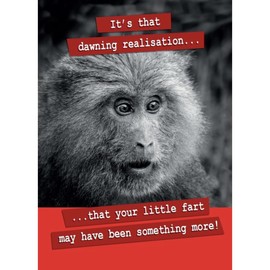 Funny Rude Monkey Greetings Card - Blank Card For Birthday Or Any Occasion - Paw Play Animal Humour Range