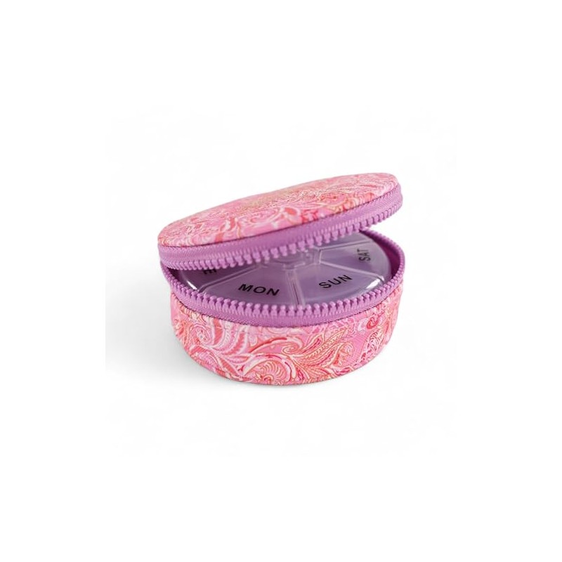 Pink Paisley Patterned Travel Pill Case by Simply Southern