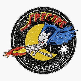 HOF Trading Vietnam Ac-130 Gunship Ghost Aerial Gunner Gear Vinyl Sticker Waterproof Decal Laptop Wall Window Bumper Sticker 5"