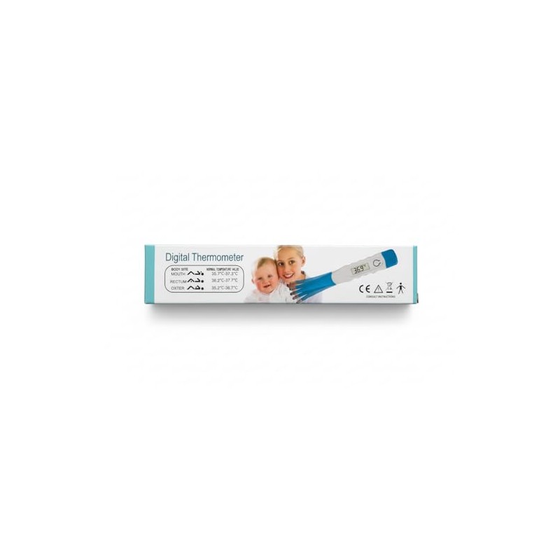 Termómetro Digital Punta Flexible Azul – Medición Oral/Rectal/Axilar • Alarma