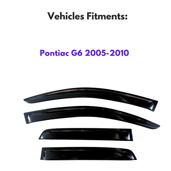 KPY KPY Window Visors Compatible with Pontiac G6 2005-2010, 4PC