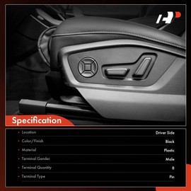 A-Premium Power Seat Adjuster Switch Compatible with Jeep Grand Cherokee, Cherokee & Dodge Ram 1500 2500 3500 Van, Durango, B1500, B2500, B3500, Spirit & Plymouth Acclaim, Front Left Driver Side