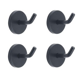 NELXULAS Classic Black Stainless Steel Heavy Duty Coat Hook, Durable Robe Hanger Wall Mount Hook, Perfect Touch Your Bathroom, Bedroom, Closets, Wardrobe, Kitchen (8", 4 PCS)