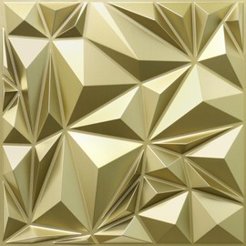 STICKGOO 3D Wall Panels for Interior Wall Decor, Champaign Gold Diamond Design Accent Wall Panels, 19.7" x 19.7" Decorative 3D Wall Panels for Living Room, Lobby, Office