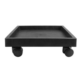 Cabilock Square Plant Stand Caddy Plant Saucer Tray with Wheels Flower Pot Tray Caster Wheels Black