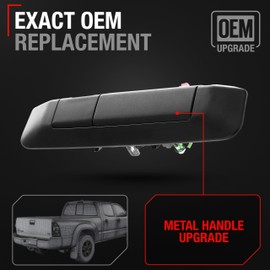 Tailgate Handle Assembly Replacement, Upgraded Metal - Compatible with 2009-2015 Toyota Tacoma - Exterior Rear Latch, All Chrome w/Camera Hole - OEM 69090-04020, 88188