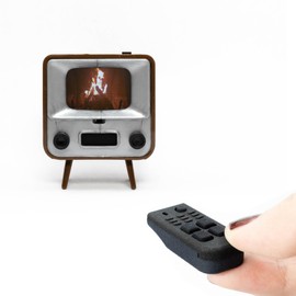 TinyTV 2 - Portable Retro Television with Working Rotary knobs - Load Your own Videos Easily via USB onto Your own minature TV (Clear)