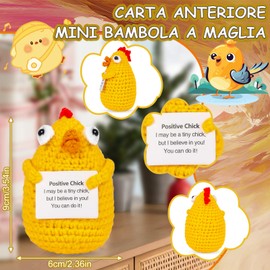 KufaerBeam Positive Chicken Gift Idea for Birthday - Creative Knitted Positive Chicken Doll - Gadget Desk Cute Lucky Charm Original Gifts for Graduation Party Connection Sister