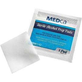 Alcohol Prep Pads, Sterile, Medium, 2-Ply Cotton Gauze - Individually Wrapped (500 Count)