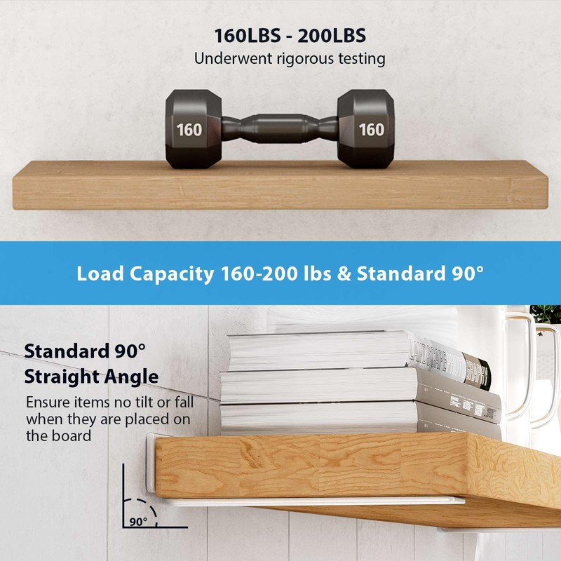 Shelf Brackets, Heavy Duty Floating Shelf Brackets 8-Inch Long, 6-Pack