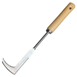 Crack Weeder,Stainless Steel Crevice Weeding Tool with Wooden Handle,L-shaped Side-Walk Crack Removal Tool,Weeding Artifact Uprooting Weeding Tool Used to Remove Moss from Gaps in Lawns and Gardens