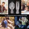 Portable Folding Titanium Spork Fork Outdoor Camping Cutlery Travel Tableware(Fork