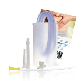 Horn Medical Enema Cup for Intestinal Cleansing or Vaginal Irritation, Easy to Use for Self-Use, Plus Intestinal Tube (1 Litre)