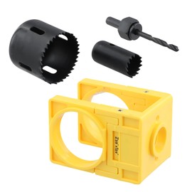 Door Lock Installation Kit, Adjustable Door Drill Kit with Guide Template, Wooden Door Lock Fitting Tool Set, for 35mm-45mm Doors