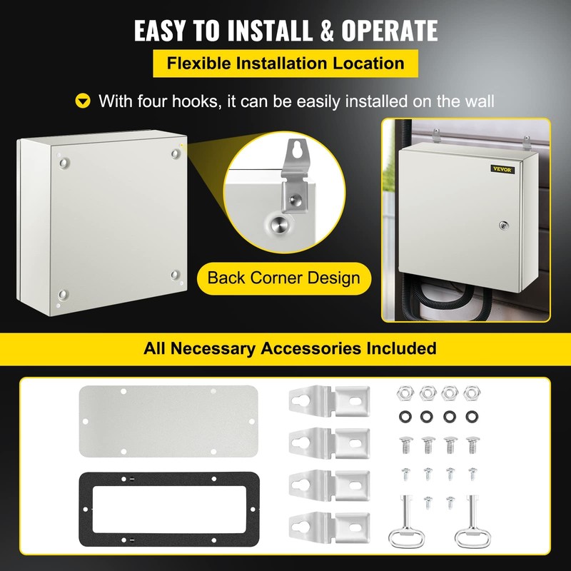 VEVOR NEMA Steel Enclosure, 16 x 16 x 6'' NEMA