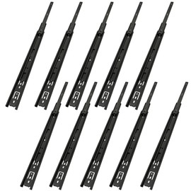 VADANIA 14-Inch Drawer Slide, VA1245 Black, Ball Bearing 3 Folds Full Extension, Side Mount, 100 Lb Load Capacity, 5 Pairs (10-Pack)