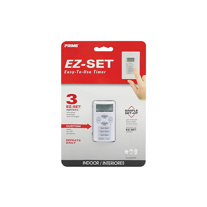 Prime EZ-Set Indoor Digital in Wall Timer White